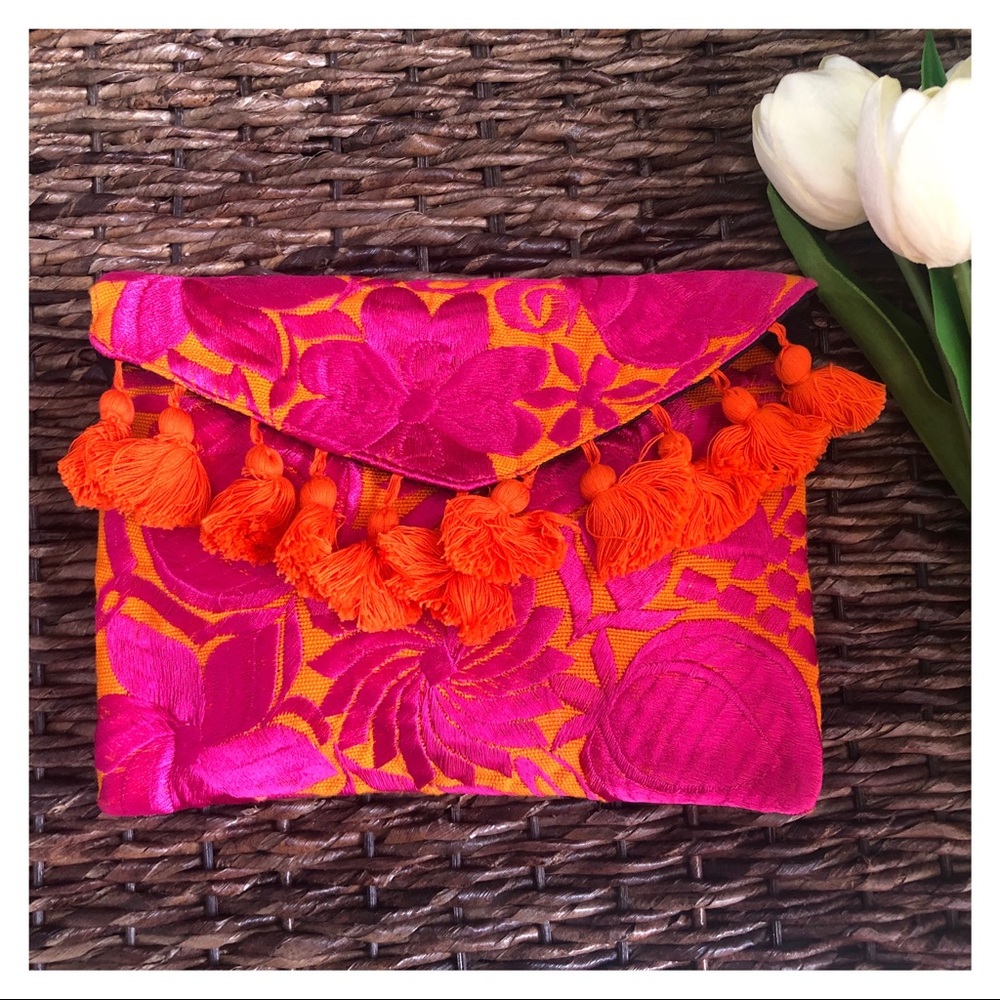 Brand New Orange and Pink Crossbody Purse